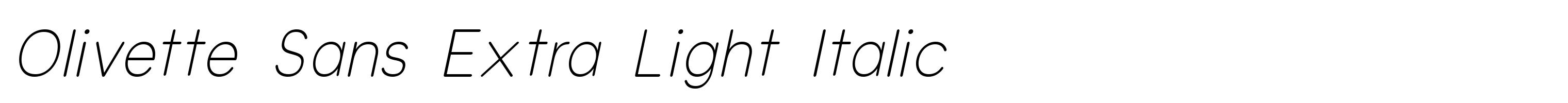 Olivette Sans Extra Light Italic